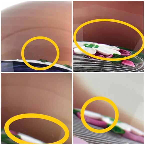 Perthshire 1991E Pink and White Rose Lampwork Flower Latticinio Dome Paperweight - Picture 11 of 13